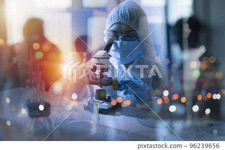 Medical science laboratory. Concept of bacteria research against covid-19 coronavirus Medical science laboratory. Concept of bacteria research against covid-19 coronavirus 96239656