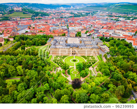 Wurzburg Residence Palace aerial view, Germany 96239993