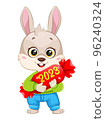 Cartoon character rabbit. Cute bunny. 96240324