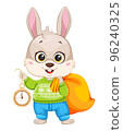 Cartoon character rabbit. Cute bunny. 96240325
