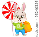 Cartoon character rabbit. Cute bunny. 96240326