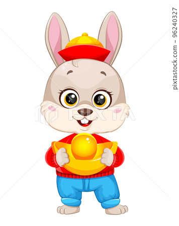 Cartoon character rabbit. Cute bunny. 96240327