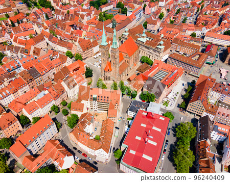 Nuremberg old town aerial panoramic view 96240409