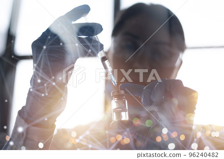Medical science laboratory. Concept of bacteria research against covid-19 coronavirus Medical science laboratory. Concept of bacteria research against covid-19 coronavirus 96240482