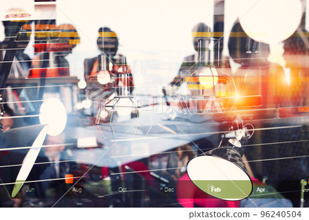 Businessmen that work together in office at night. concept of teamwork and partnership. Businessmen that work together in office at night. concept of teamwork and partnership. 96240504
