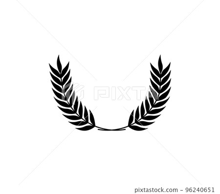 Laurel circle wreath. Branch greek olive oak wheat leaves 96240651