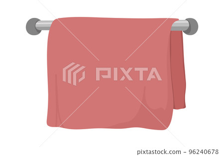 Cloth bath towel. Cartoon washcloth. Vector fabric shower illustration 96240678