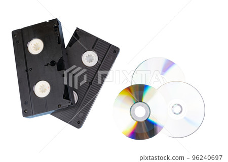 VHS videotapes and CDs 96240697