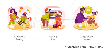 Christmas baking isolated cartoon vector illustration set 96240857
