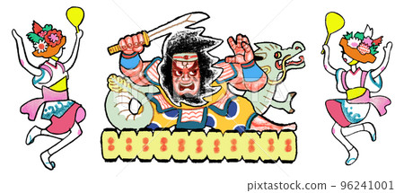 Illustration of Aomori Nebuta Festival and Haneto 96241001