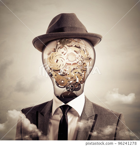 Ingenious head. 3D Rendering 96241278