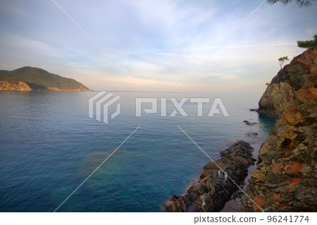 rocky shore of the Mediterranean sea rocky shore of the Mediterranean sea 96241774