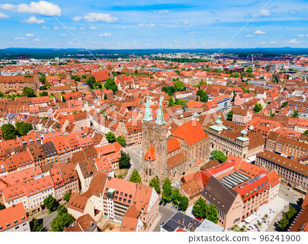 Nuremberg old town aerial panoramic view 96241900