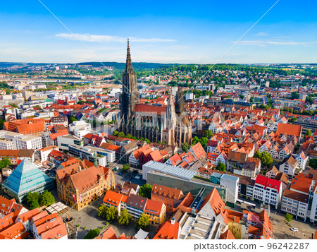 Ulm Minster Church aerial panoramic view, Germany Ulm Minster Church aerial panoramic view, Germany 96242287