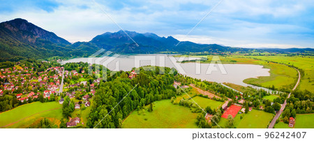 Kochelsee Lake aerial panoramic view, Germany Kochelsee Lake aerial panoramic view, Germany 96242407