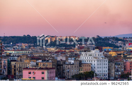 Residential Apartment Home Buildings in Historic Downtown on Mediterranean Coast of Naples, Italy. Residential Apartment Home Buildings in Historic Downtown on Mediterranean Coast of Naples, Italy. 96242565