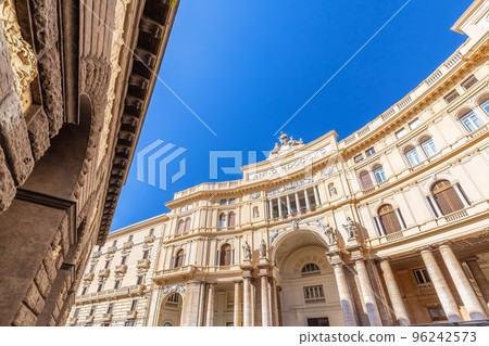 Old Architecture Buildings in Downtown City of Naples, Italy.  96242573