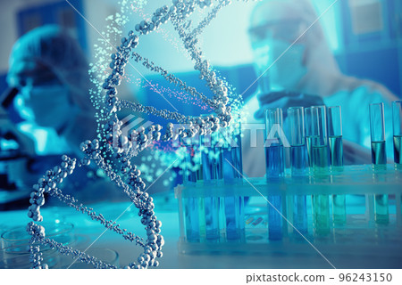 Medical science laboratory. Concept of virus and bacteria research. 96243150