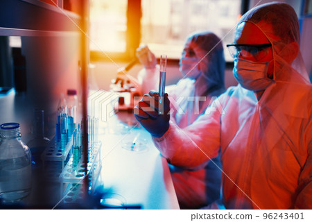 Medical science laboratory. Concept of bacteria research against covid-19 coronavirus 96243401