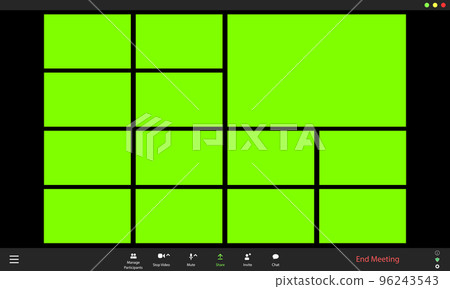 Video conference UI. Video call window overlay. Chromakey windows 96243543