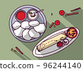 Idli and dosa indian food top view 96244140
