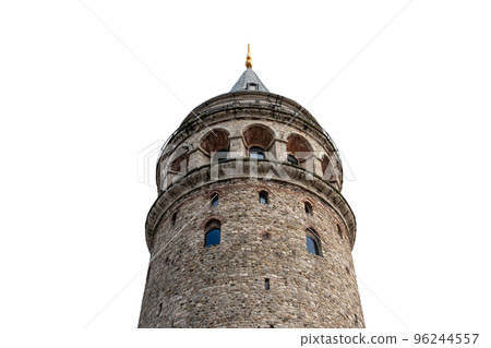 Galata Tower in Istanbul Turkey isolated on white background, famous turist destination in Istanbul 96244557