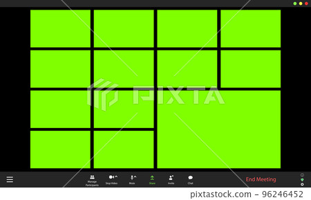 Video call screen template. Online conference concept Video call screen template. Online conference concept 96246452