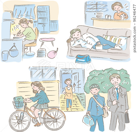 Landscape with family (junior high school students) 96246477