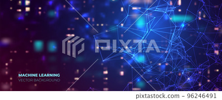 Neural network concept. Connected cells with links. High technology process. Abstract background Neural network concept. Connected cells with links. High technology process. Abstract background 96246491