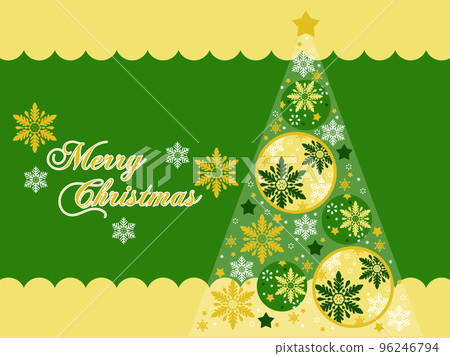 Gold and Christmas color tree illustration background 96246794