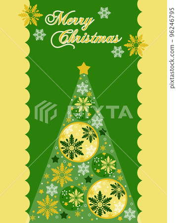 Gold and Christmas color tree illustration background 96246795