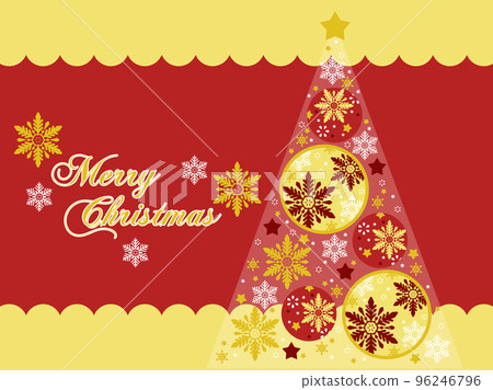 Gold and Christmas color tree illustration background 96246796