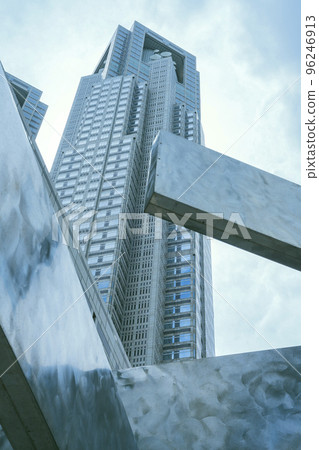 A view of the Tokyo Metropolitan Government Building (1st Main Building, 2nd Main Building, Assembly) in Shinjuku Ward, Tokyo from the outside 96246913