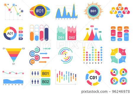Set of infographic elements data visualization vector design template with different chart, diagram, flowchart, workflow, timeline. Infographics for business statistics, planning and analytics. Set of infographic elements data visualization vector design template with different chart, diagram, flowchart, workflow, timeline. Infographics for business statistics, planning and analytics. 96246978