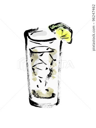 Gin and tonic hand drawn illustration 96247462