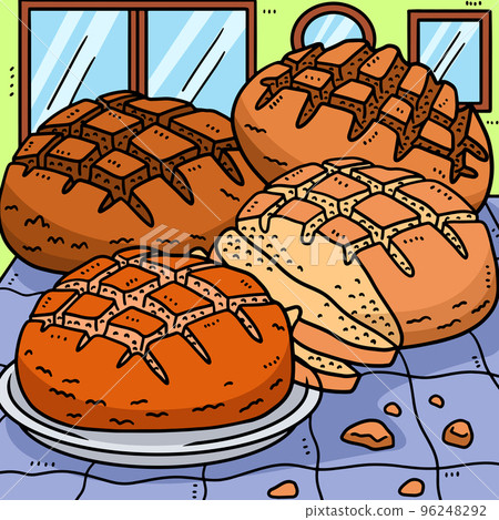 St. Patricks Day Irish Soda Bread Colored Cartoon St. Patricks Day Irish Soda Bread Colored Cartoon 96248292