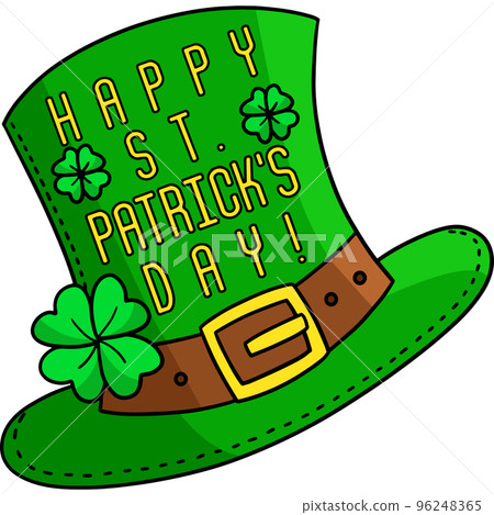 Happy St. Patricks Leprechaun Hat Cartoon Clipart  96248365