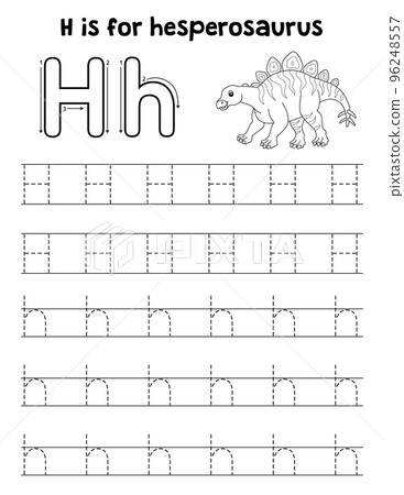 Hesperosaurus Dino Tracing Letter ABC Coloring H Hesperosaurus Dino Tracing Letter ABC Coloring H 96248557