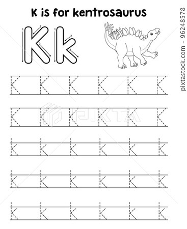 Kentrosaurus Dino Tracing Letter ABC Coloring K Kentrosaurus Dino Tracing Letter ABC Coloring K 96248578