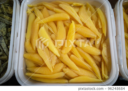 Herring roe sold in barrels at the market Herring roe sold in barrels at the market 96248684