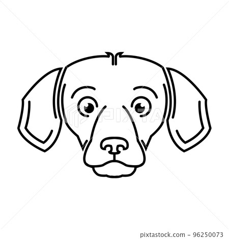 Black and white line art of dog head. Good use for symbol, mascot, icon, avatar, tattoo, T Shirt design, logo or any design Black and white line art of dog head. Good use for symbol, mascot, icon, avatar, tattoo, T Shirt design, logo or any design 96250073