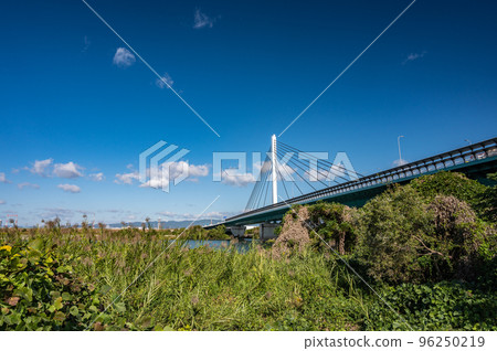 淀川上的斜拉橋,鳥海輪路大橋 淀川上的斜拉橋,鳥海輪路大橋 96250219