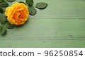 黃玫瑰木紋綠色背景 96250854