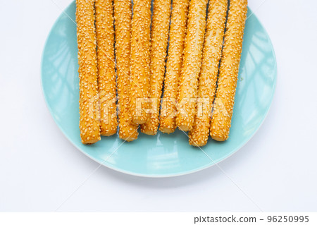 Bread sticks on white background Bread sticks on white background 96250995