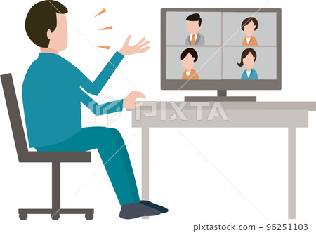 在遠程會議中開會的商務人士 96251103