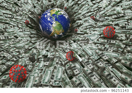 Worldwide problem of economic recession and crisis due to coronavirus covid-19 problem. Earth provided by NASA Worldwide problem of economic recession and crisis due to coronavirus covid-19 problem. Earth provided by NASA 96251143