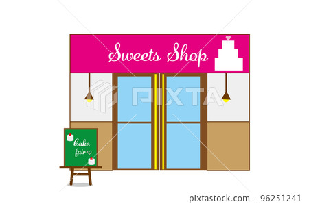 外觀時尚的豪華蛋糕店的插圖、外觀、黑板、管理、業務 外觀時尚的豪華蛋糕店的插圖、外觀、黑板、管理、業務 96251241