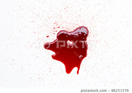Drops of blood on white background. 96251576