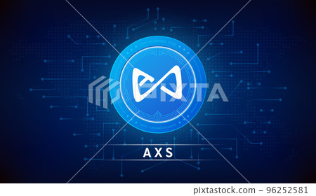 Axie infinity coin cryptocurrency token symbol. Coin icon on dark background. Technology for finance in International stock blockchain. Axie infinity coin cryptocurrency token symbol. Coin icon on dark background. Technology for finance in International stock blockchain. 96252581