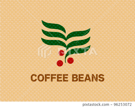 Cafe image frame material cloth texture with coffee tree illustration 96253072